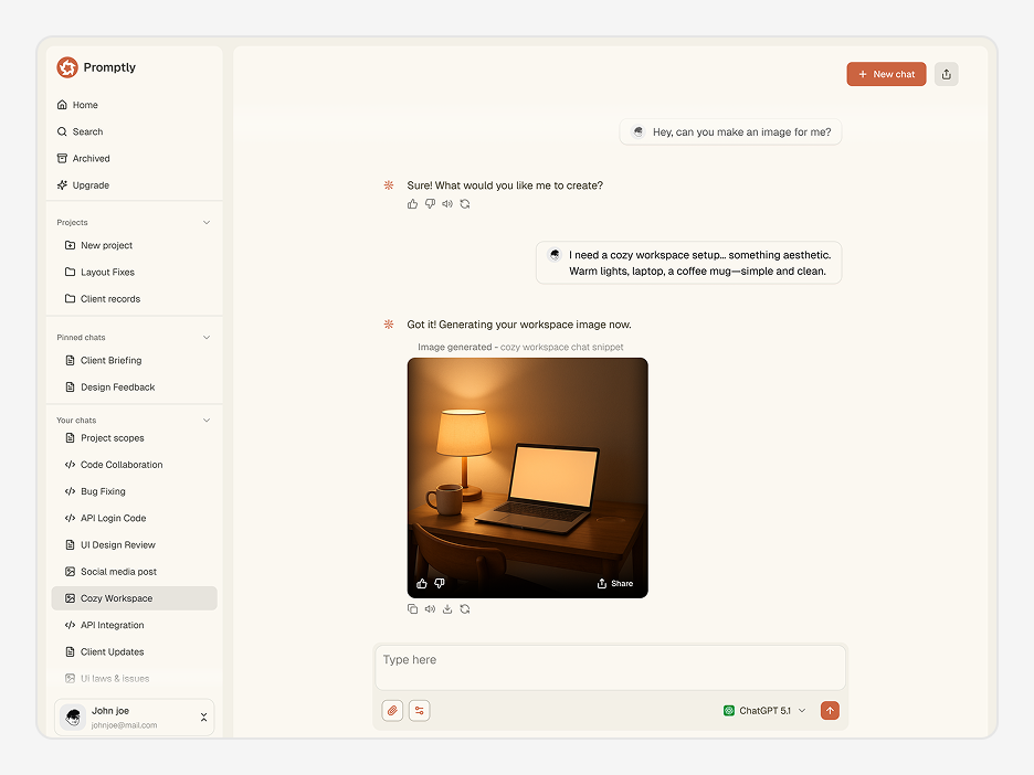 Image Generation Chat Page