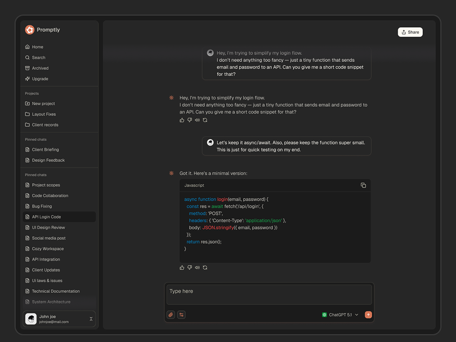 Code Chat Page