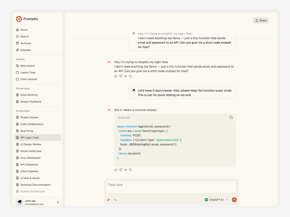 Code Chat Page