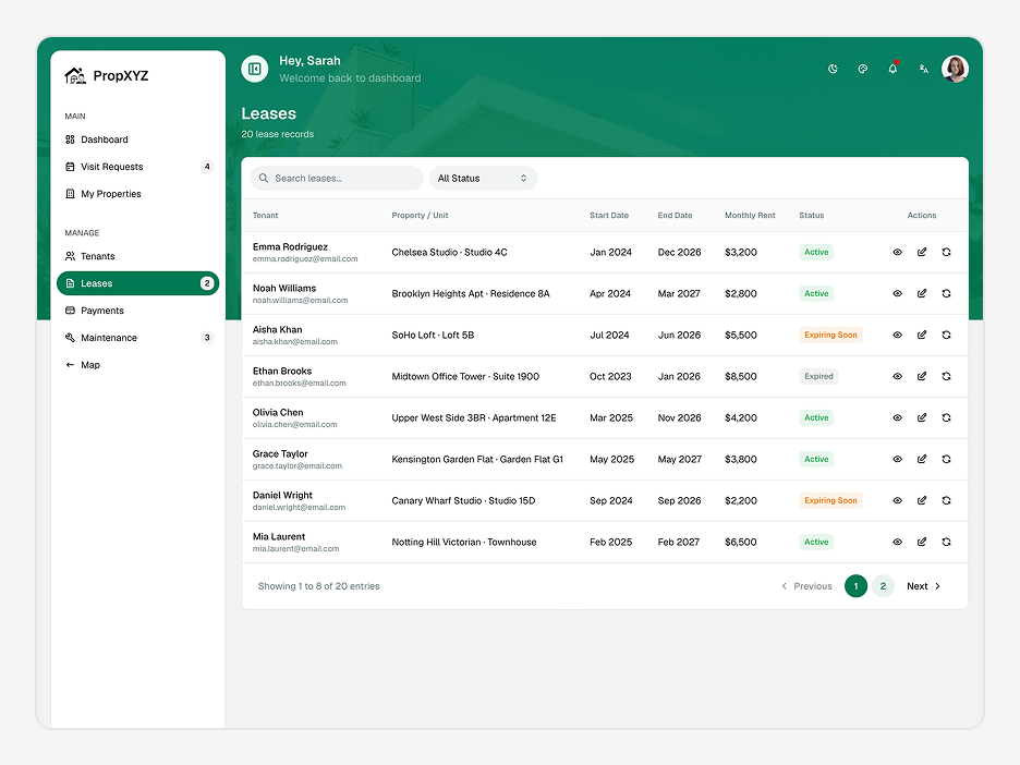 Leases Page