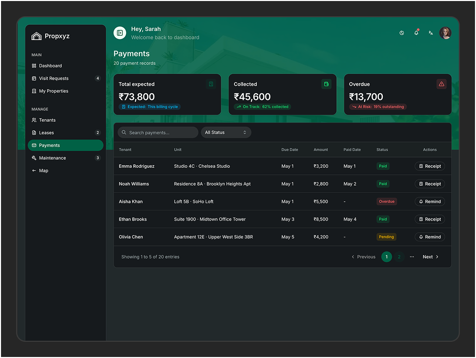 Payments Page