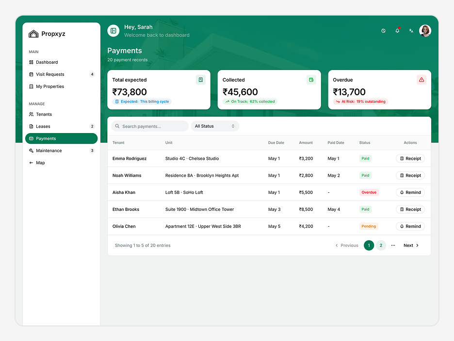 Payments Page