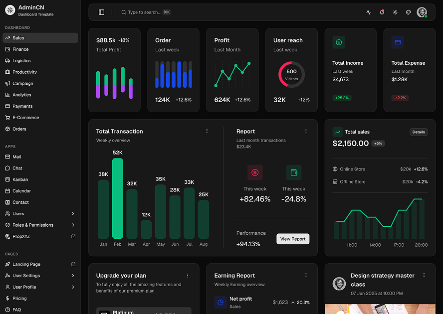 AdminCN - Shadcn Admin Dashboard Template-small-image-1