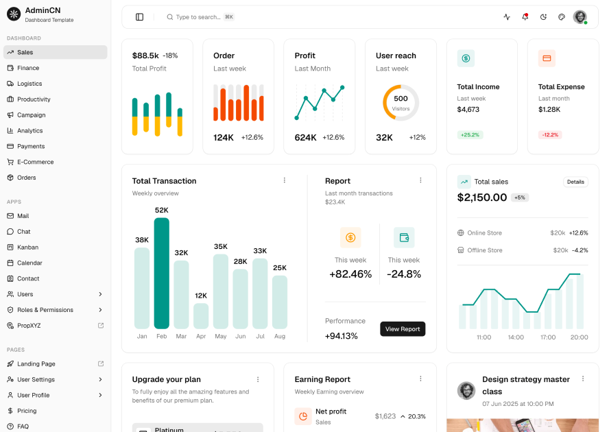 AdminCN - Shadcn Admin Dashboard Template-small-image-1