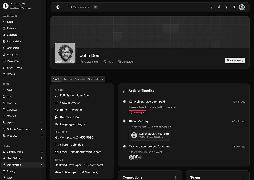 AdminCN - Shadcn Admin Dashboard Template-small-image-3