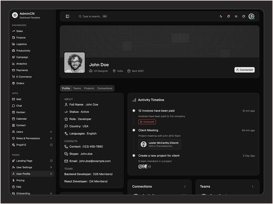 User Profile Pages
