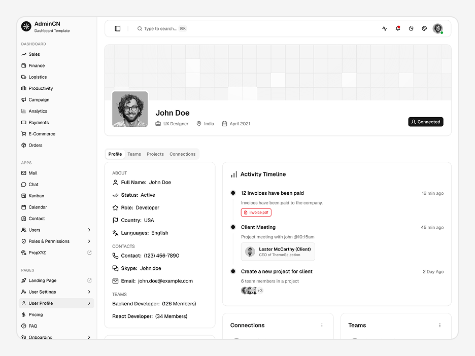 User Profile Pages