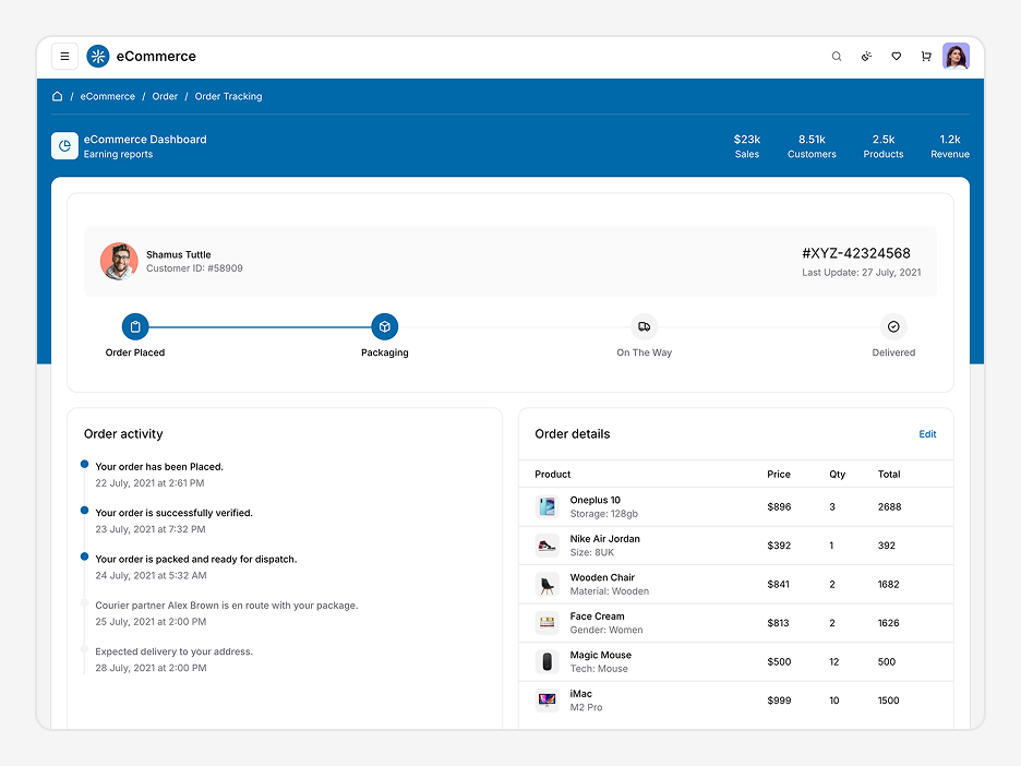 Order Tracking Page