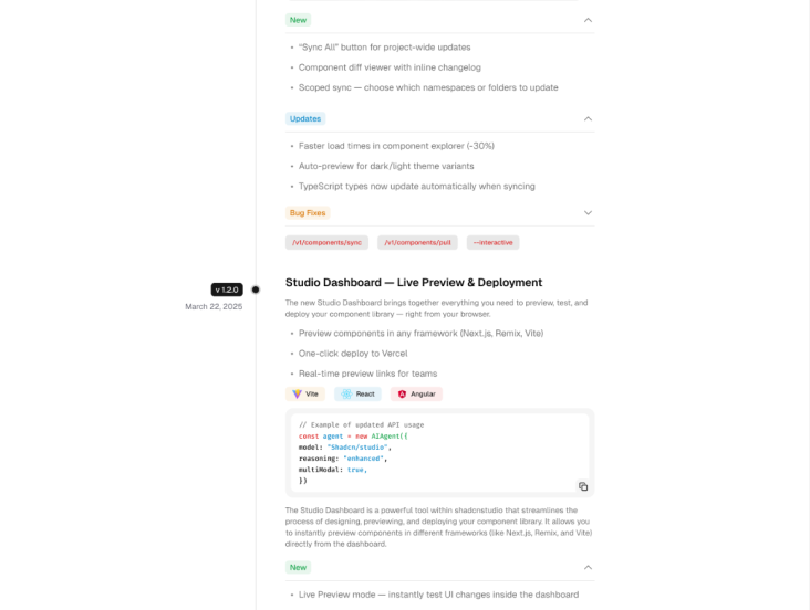 Landing Page Changelog 2