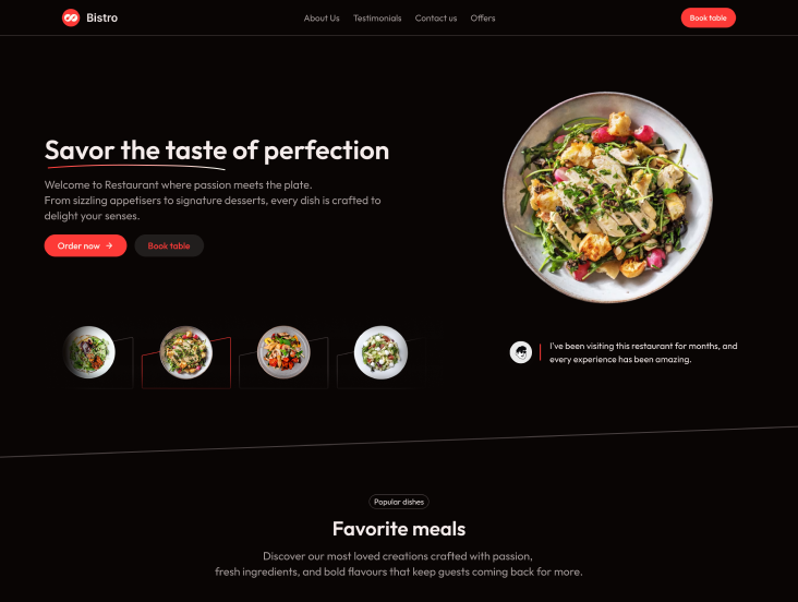 Landing Page Restaurant 1