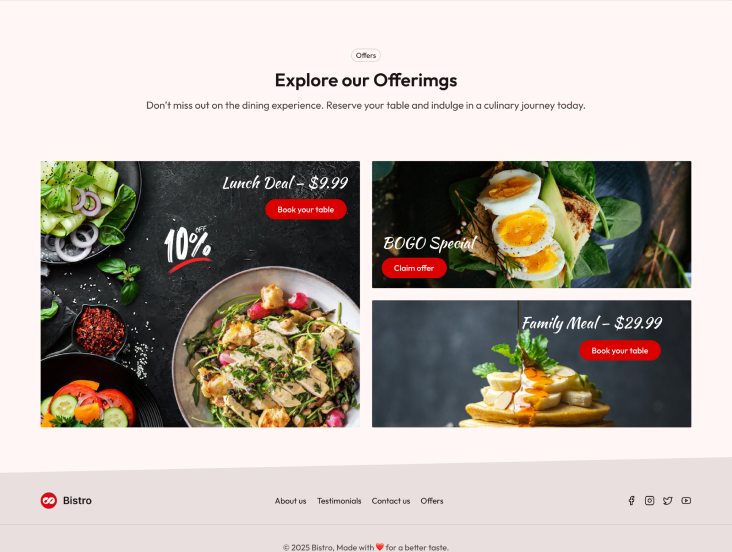 Landing Page Restaurant 3