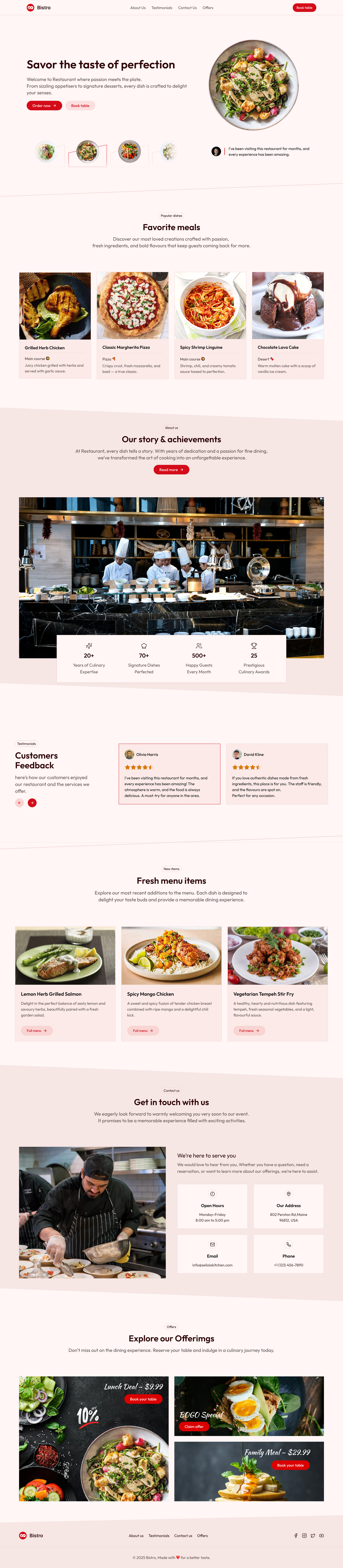 Bistro - Shadcn UI Restaurant Landing Page Template - Free-large-image-1