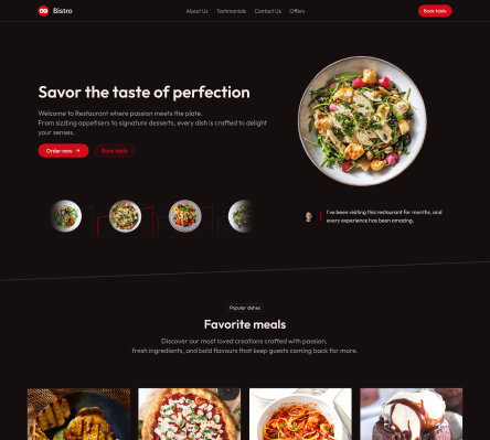 Bistro - Shadcn UI Restaurant Landing Page Template - Free-small-image-1
