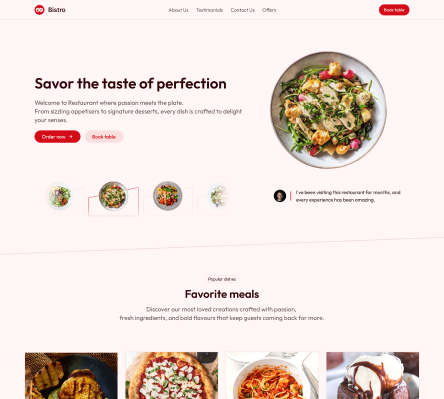 Bistro - Shadcn UI Restaurant Landing Page Template - Free-small-image-1