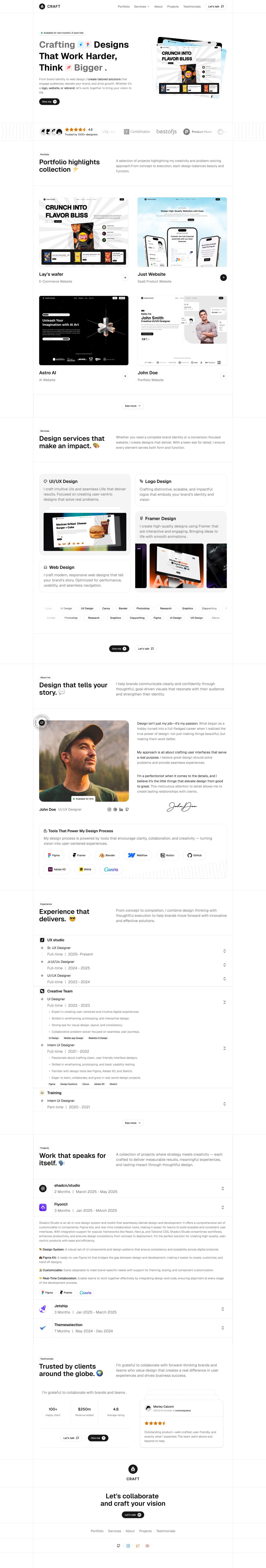 Craft - Shadcn UI Portfolio Landing Page Template-large-image-1