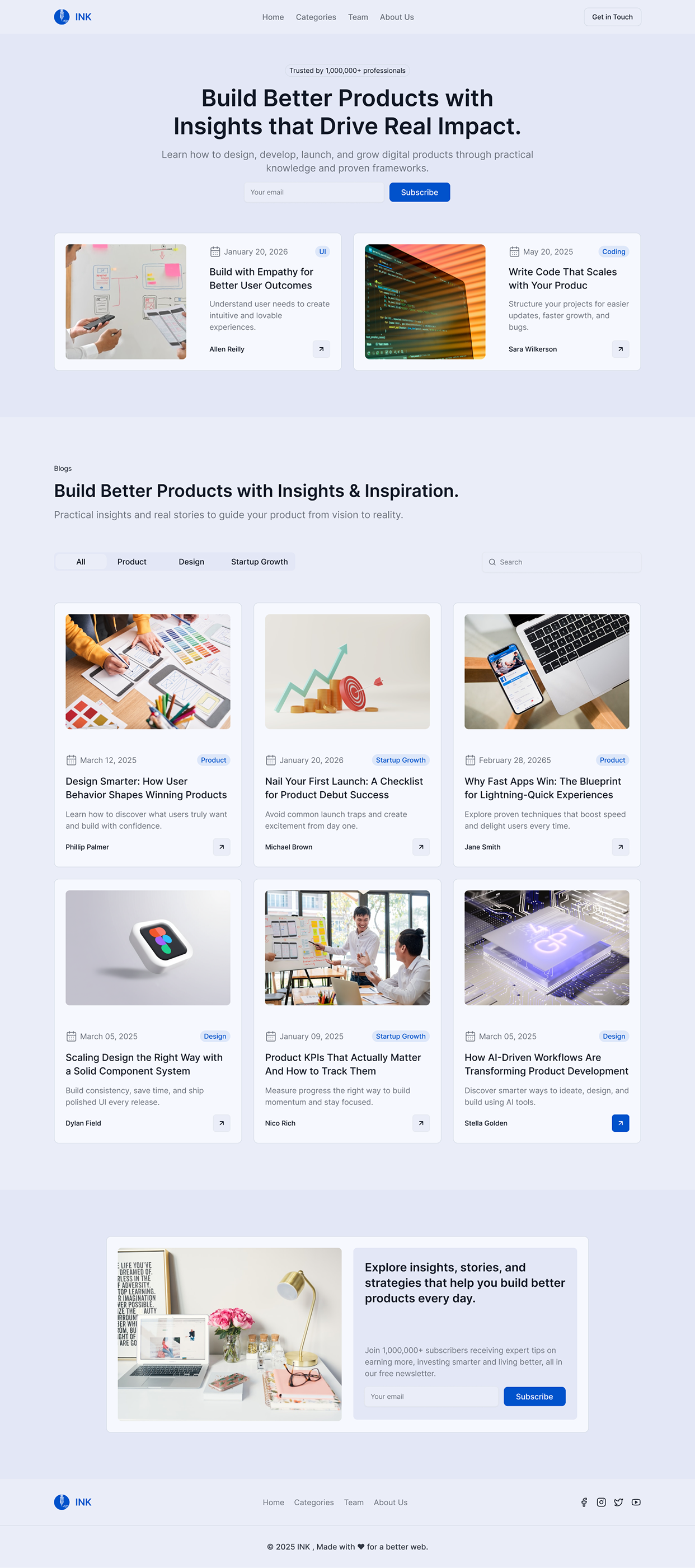 Ink - Shadcn UI Blog Landing Page Template - Free-large-image-1