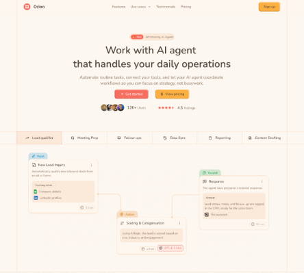 Orion - Shadcn UI AI Agent Landing Page Template-small-image-1