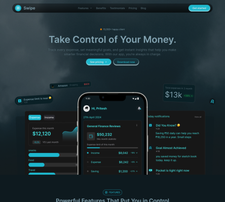 Swipe - Shadcn UI Mobile App Landing Page Template-small-image-1