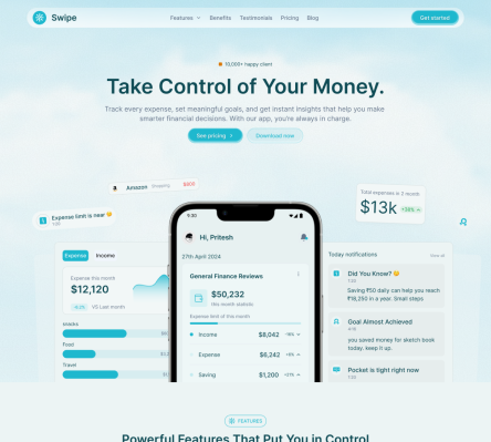 Swipe - Shadcn UI Mobile App Landing Page Template-small-image-1