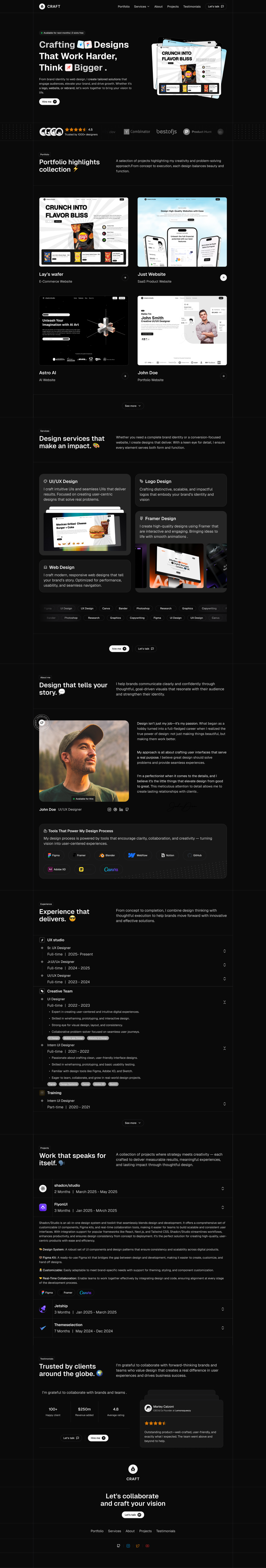 Craft - Shadcn UI Portfolio Landing Page Template-large-image-1