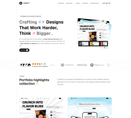 Craft - Shadcn UI Portfolio Landing Page Template-small-image-1