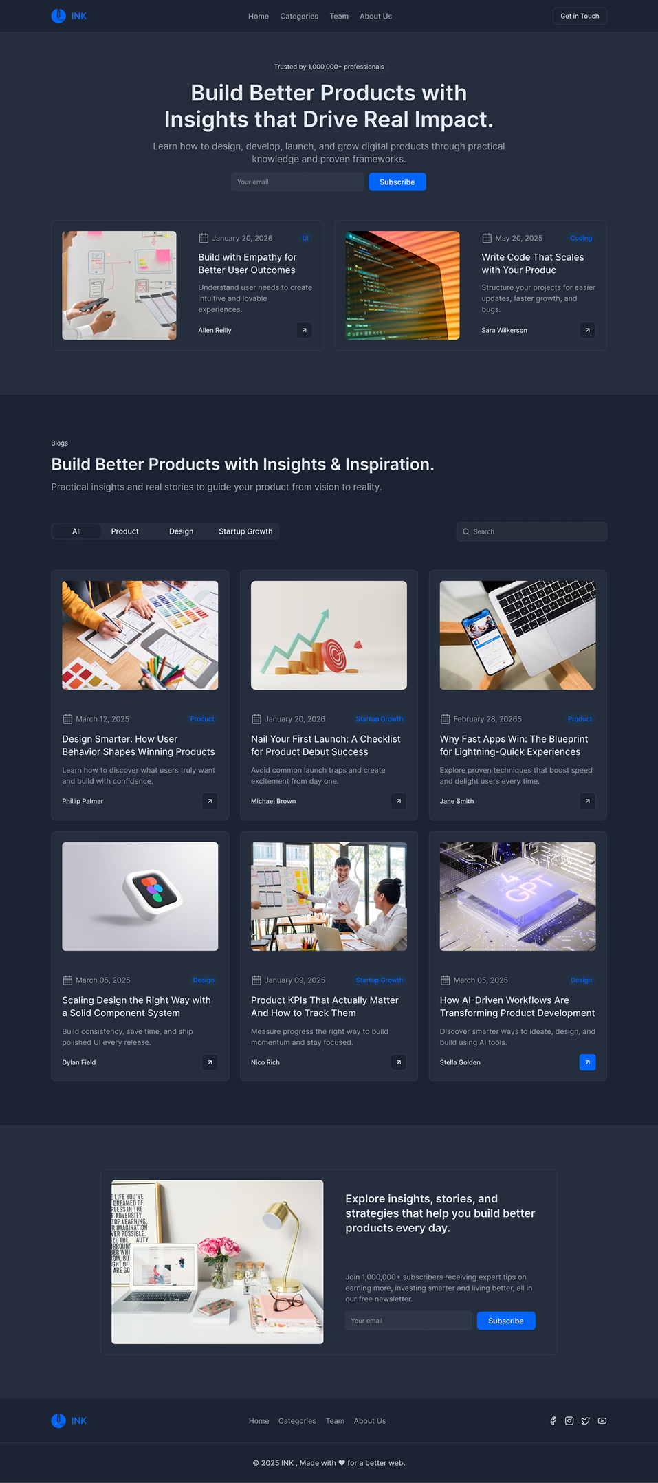 Ink - Shadcn UI Blog Landing Page Template - Free-large-image-1