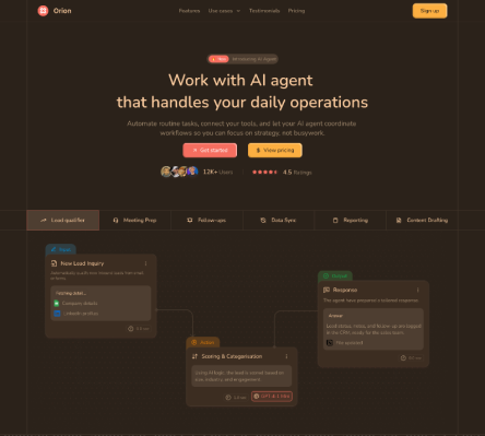 Orion - Shadcn UI AI Agent Landing Page Template-small-image-1