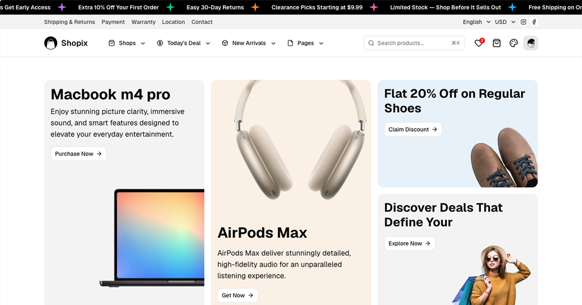 Shopix React E-commerce Template