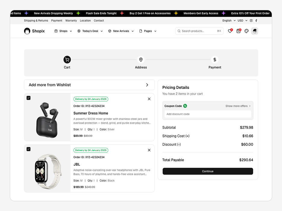 Checkout Page