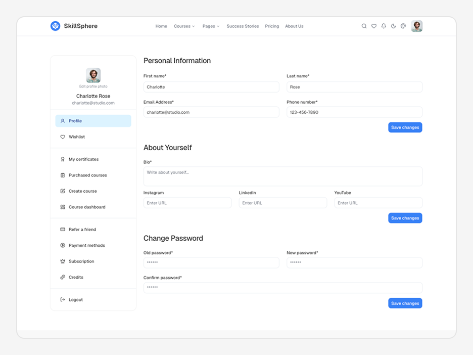 Profile Page