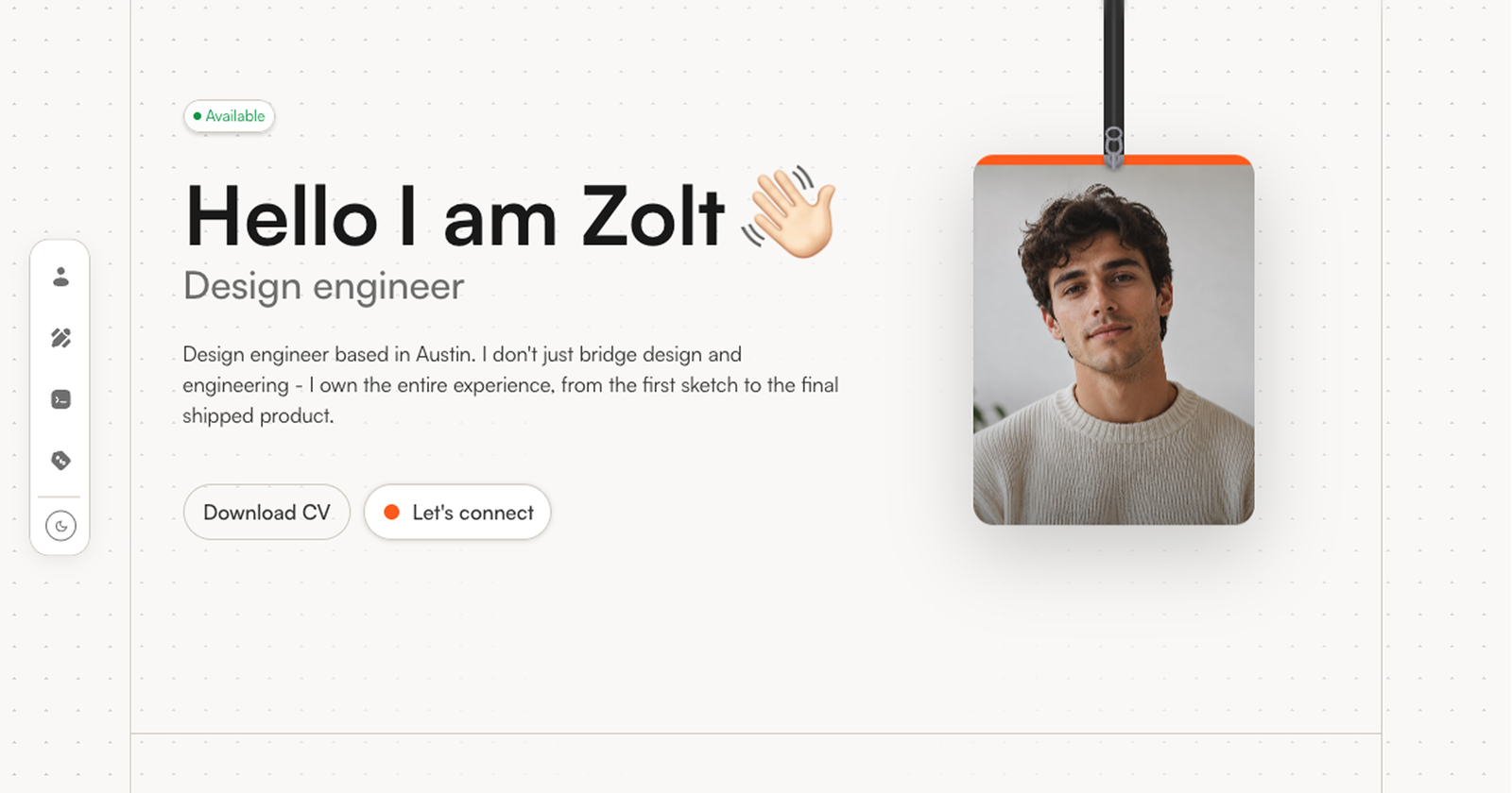 Zolt - Free Shadcn UI portfolio template