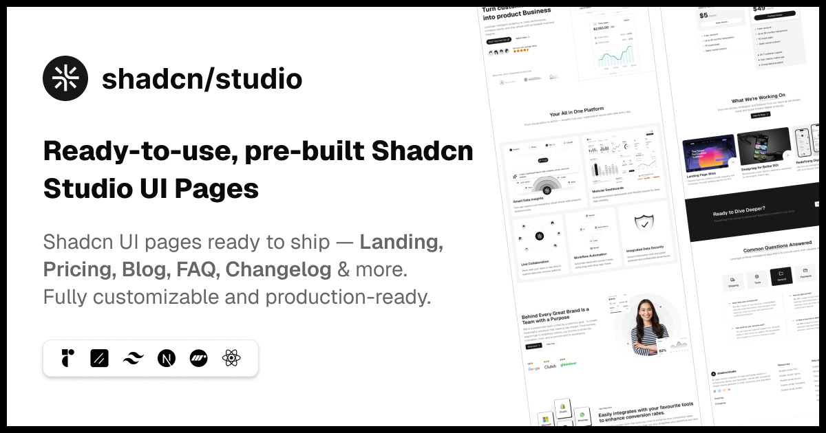 Shadcn Pages - 100+ Free & Pro - Shadcn Studio